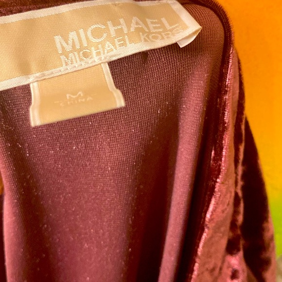 MICHAEL MICHAEL KORS Velur Purple Velvet Long Sleeve Dress - Picture 10 of 11